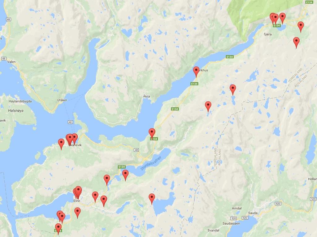 Vedlegg 9.4 Førebels kart over anlegg og område NB: Tabellen er henta ut av anleggsregisteret.