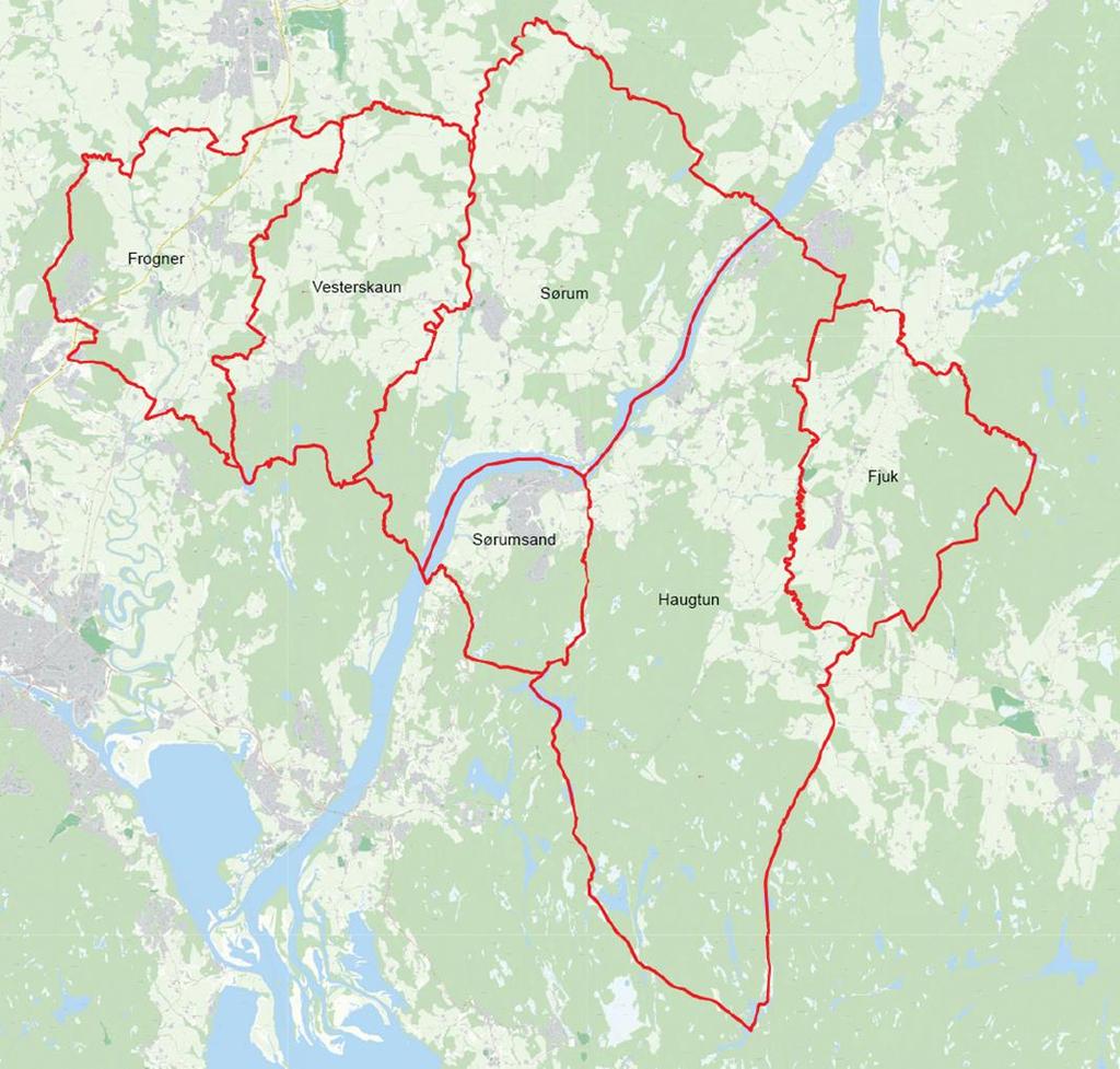 2 Skolebeskrivelser med areal- og kapasitetsvurderinger 2.1 Dagens skolestruktur og inntaksområder Figur 1: Skolekretser og opptaksområder.