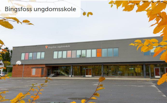 2.8 Bingsfoss ungdomsskole 8-1 Bingsfoss ungdomsskole er kommunens eneste 8-1 ungdomsskole og ligger sentralt i Sørumsand. Det går 415 elever i inneværende skoleår 216/17 med ca.