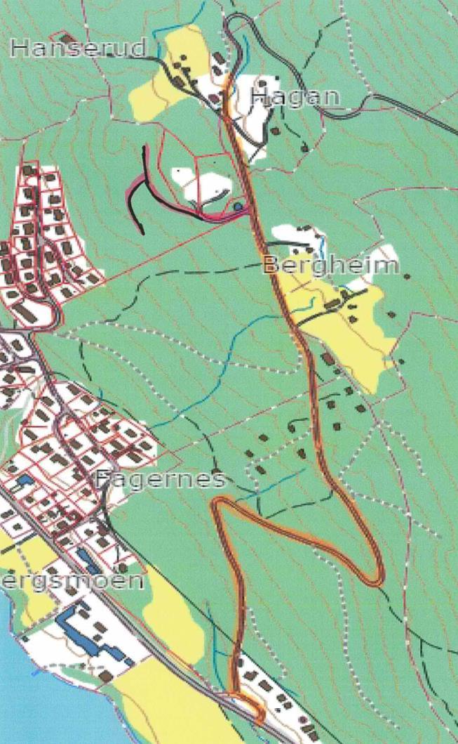 204: Olberg Veien tar av fra Fv. 280 og ender ved Olberg kirke.