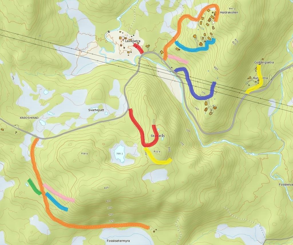 436 435 437 434 433 432 438 440 439 443 441 442 432: Golbergsetra 438: Skulkarås 433: Nedre Ulakollvegen 439: Søre Skulkarås 434: Ulakollstien 440: Fosslisetermyra 435: Midtre Ulakollvegen 441: Øvre