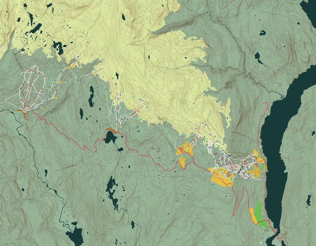 Kart 319: Oversiktskart ÅF Konsult sitt Visjonsinnspill (Kilde ÅF Konsult) Alternativ C: Utvecklingsetapp utan