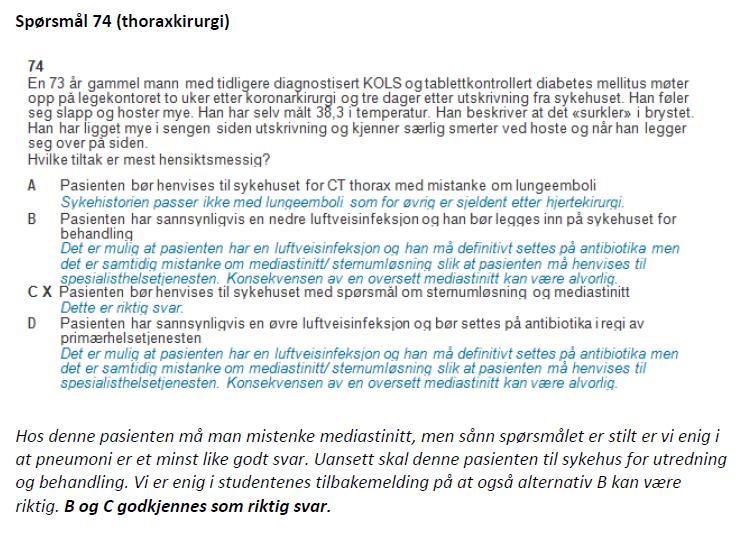 73 % til 94 %. Prøven hadde en ramme på 4 timer og bestod av 120 oppgaver. Alle studentene gjennomførte prøven på datamaskin i eksamenslokale på eget studiested.