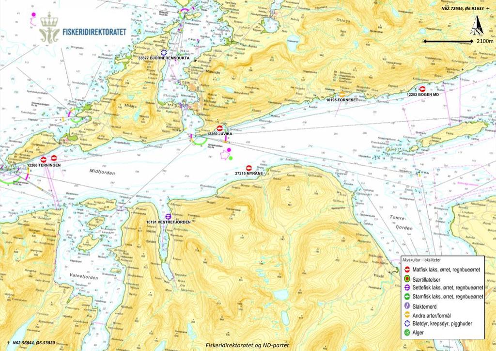 2. Materiale og metode 2.1 Lokalitet Lokalitet 27215 Myrane er plassert på sørsiden av Midfjorden, nord for Rekdal i Vestnes kommune, Møre og Romsdal (Figur 2.1.1).