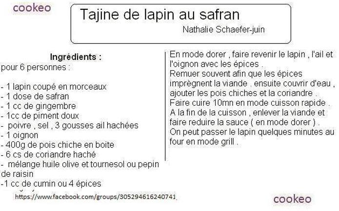 Tajine de lapin au safran