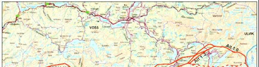 Sima Samnanger Side 6 av 6 42 kv land- og sjøkabel i Hardanger Mulighetsstudie Alternativ Sted Tomtebehov m 2 ABC