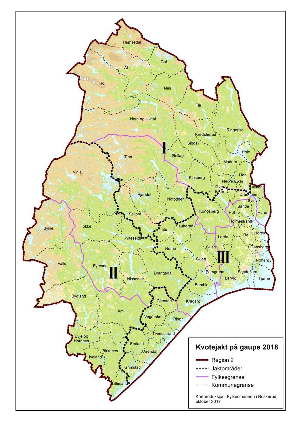 Sak 19/2017 Kvotejakt på gaupe i 2018 Side 21 av 21 Kartvedlegg Sekretariatets