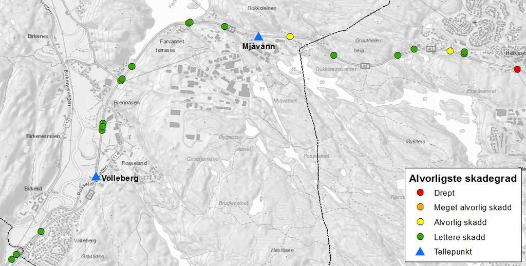 Fra Bukksteinsdalen til Shellstasjonene på Fidjane er det kollektivfelt i østgående retning. Ved Rosseland er det etablert innfartsparkering med ca. 25 biloppstillingsplasser og ca.