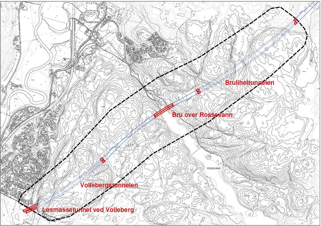 Figur 68: Delstrekning 3 (Rambøll 2016). 7.5.3.1 Bruene ved Rossevann Veilinjen ligger ca.