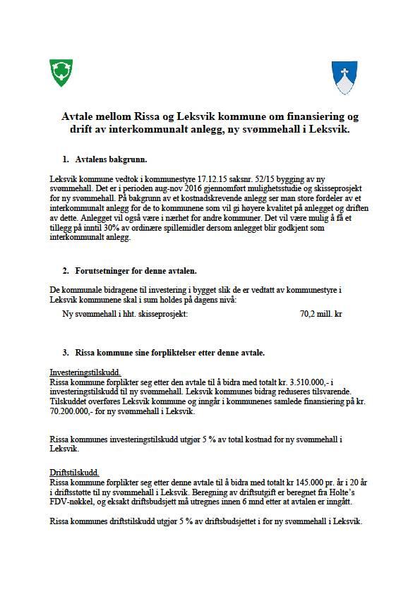 Rådmannen endret innstilling i møtet, slik at den ble mer i tråd med selve avtalen.