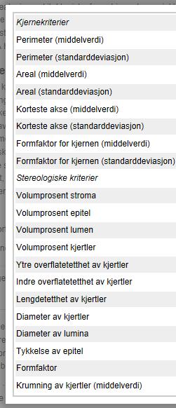 Parametre i utvikling av metoden 10 kjerneparametre og 12 parametre for