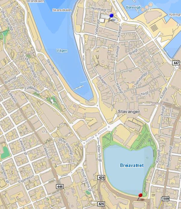Finn veien til cupfest og busstasjon i Stavanger Blå markør: Rød markør: Sjøhusene i Stavanger Busstasjon sentrum Direkte link til dette kartet på Finn.no http://kart.