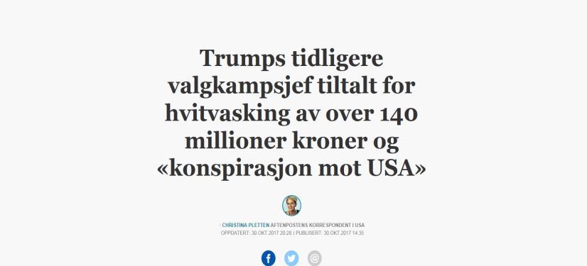 Hvitvasking - Mer aktuelt og utfordrende en noen gang! Siktelsen omfatter 12 ulike punkter, hvorav «konspirasjon mot USA» er ett av punktene.