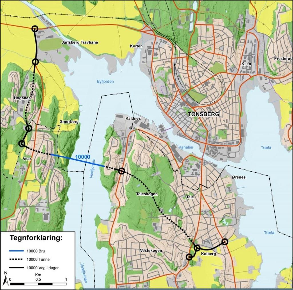 1 INNLEDNING Statens vegvesen Region sør planlegger ny fastlandsforbindelse fra Nøtterøy og Tjøme. Aktuelle traséer er vist på oversiktskartet tegn. nr.