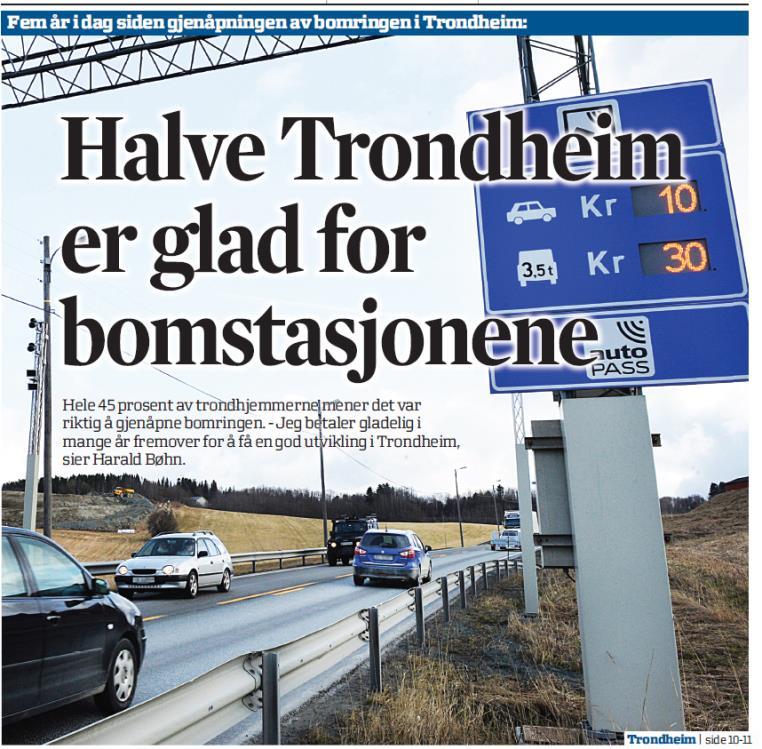 positive til bruk av bompenger til grønne transporttiltak