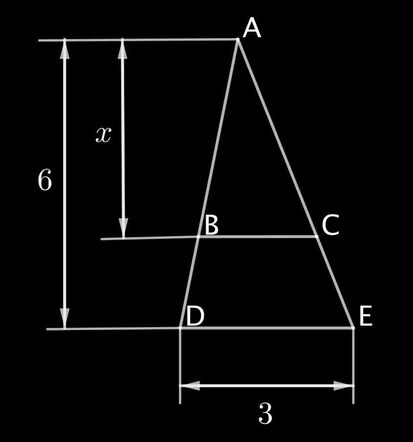 Oppgave 7 (nivå II) Se på figuren. B ligger på linjestykket AD og C ligger på linjestykket AE.