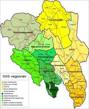 2.6.2 Interkommunalt geodatasamarbeid i Hedmark og Oppland Det har vært en bevisst satsning i våre fylker gjennom prioriteringer i geodataplanen å bistå ved etablering av interkommunale GIS-løsninger.