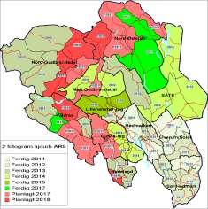 Status Førstegangs periodisk ajourføring er gjennomført i samtlige kommuner i Hedmark og Oppland. Arbeid med 2.