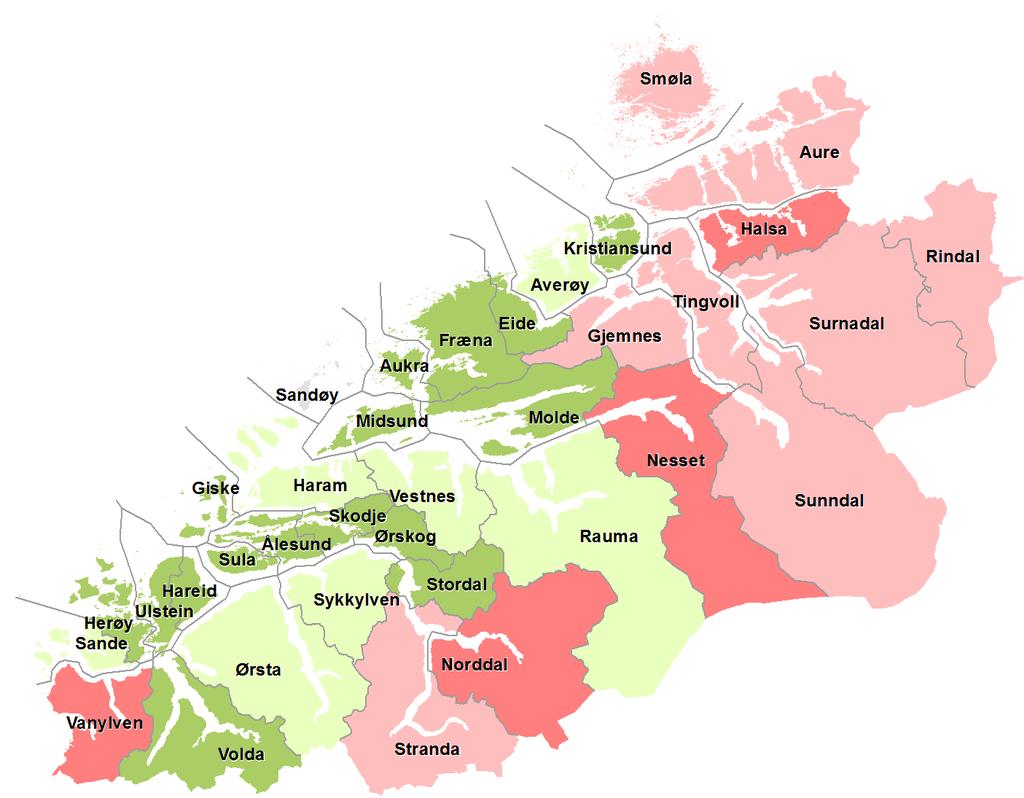 23 7 FOLKETALSENDRING OG -PROGNOSE Inntekta til kommunane kjem i stor grad frå innbyggarane. Frå innbyggarane får kommunane mellom anna skatteinntekt og innbyggartilskot.