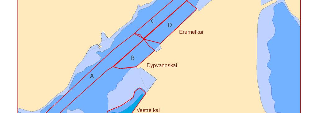 grunnere enn 20 m markert