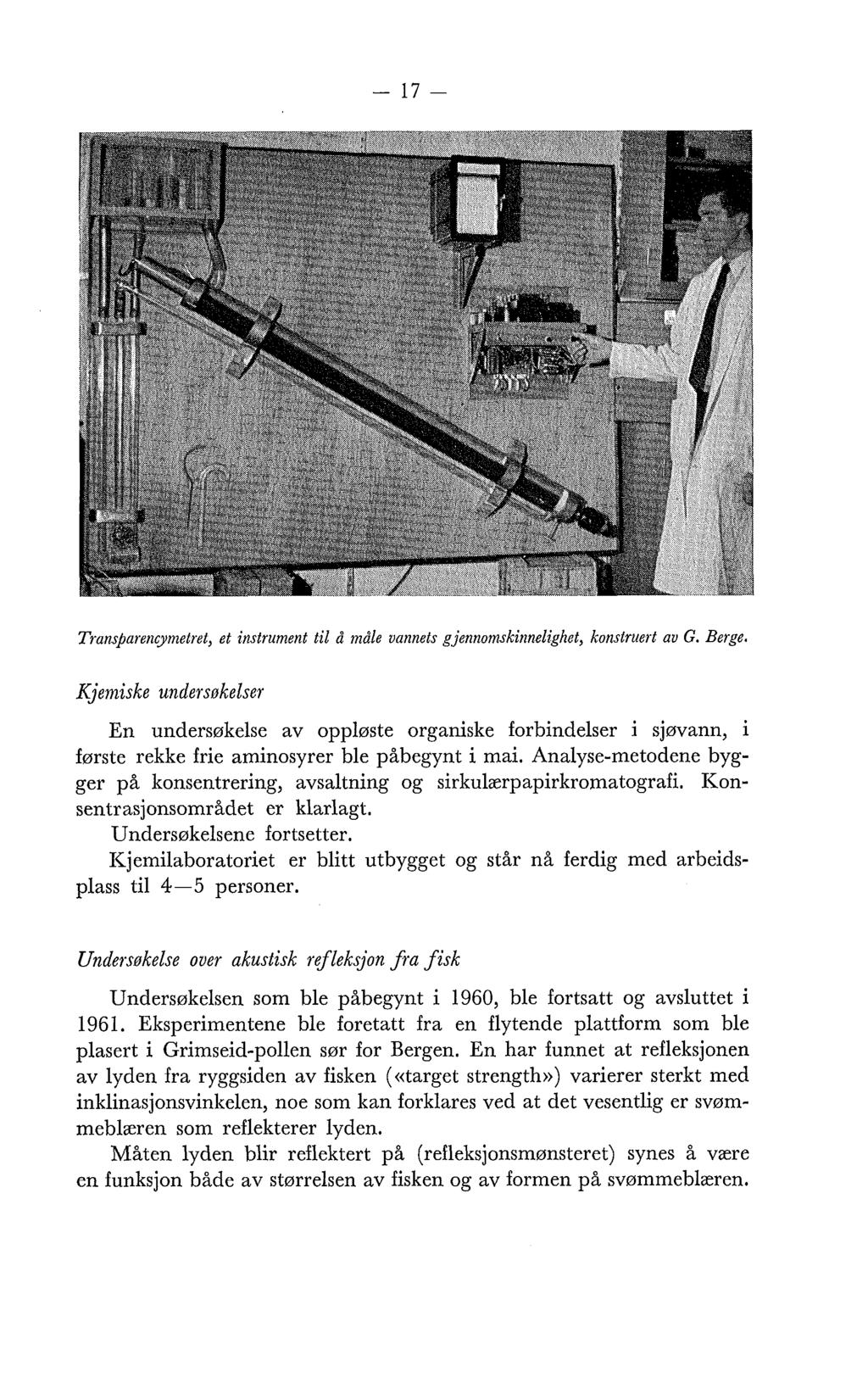 Transjarencynzetret, et instrument til å måle vannets gjennomskinnelighet, konstruert av G. Berge.