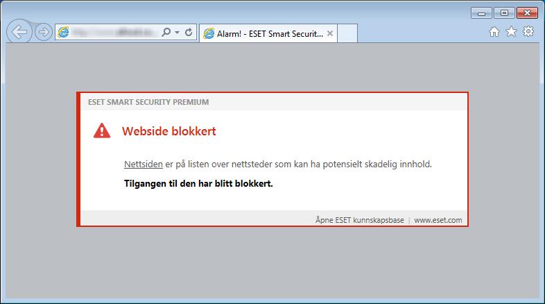 Anti-Phishing-beskyttelse lar deg blokkere nettsider som er kjent for å distribuere phishing-innhold. Vi anbefaler på det sterkeste at du lar Anti-Phishing være aktivert.