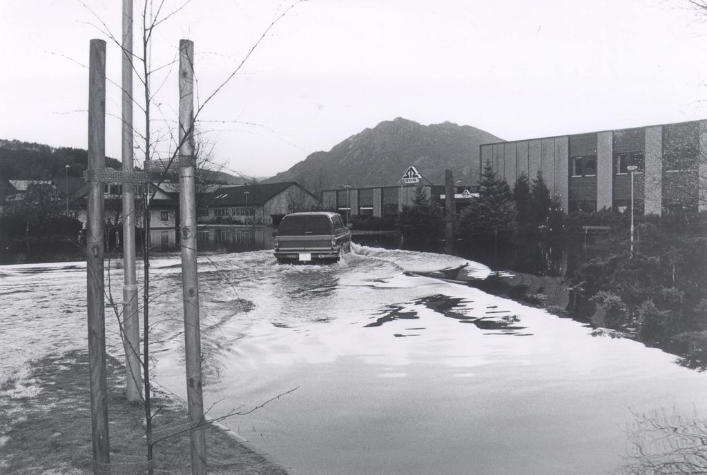 Figur 16. Vikeså under flommen i 1992.