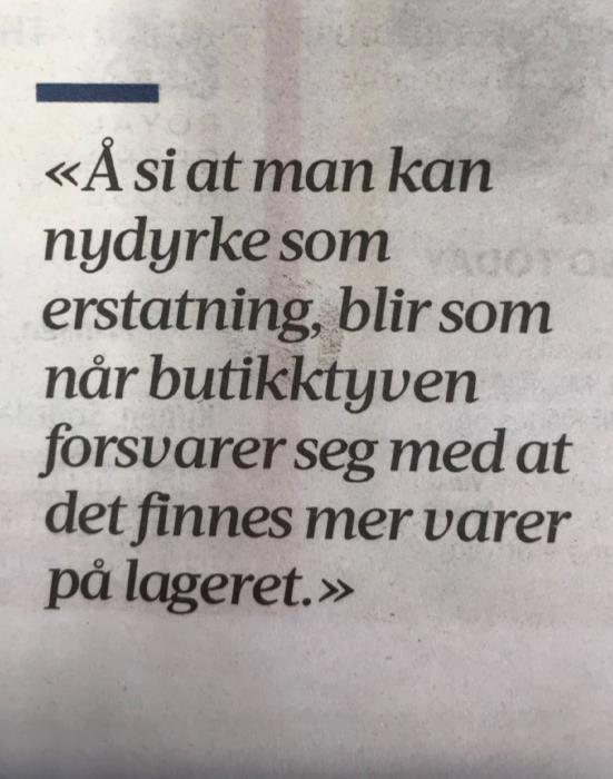 Nydyrking ved nedbygging? Formildende?