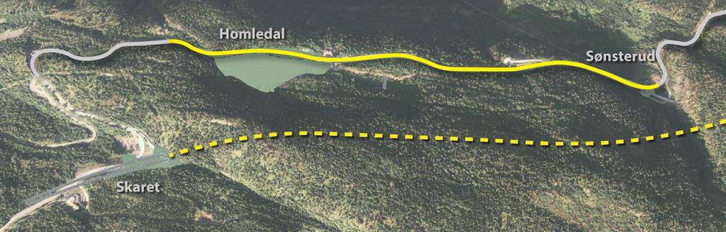 Fylkesveg Homledal-Sønsterud - Kjørefeltbredde 3,25 m, skulderbredden 1,5 m. - Fv.