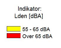 Grenseverdien for årsmidlet støybelastning er også 30 db lavere enn maksimalgrensen, og i det videre arbeidet er grenseverdien for maksimalnivå benyttet.