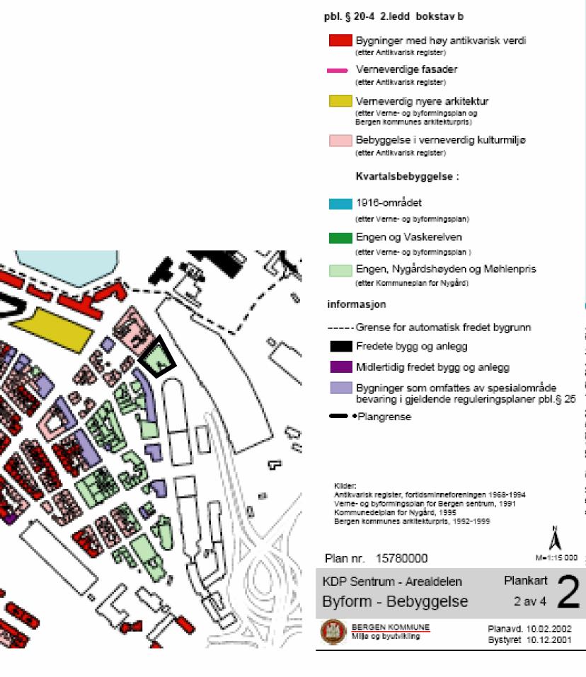 Plankart 1 viser at planområdet er del av område der eksisterende reguleringsplan opprettholdes og suppleres av kommunedelplan sentrum. Plankart 2 (se figur 5.