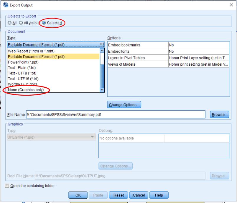 EKSPORTERE GRAFER OG TABELLER FRA SPSS I Export