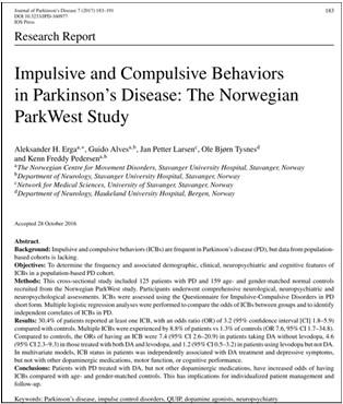 Kliniske data: UPDRS Screening instrumenter: QUIP, MMSE, ESS, PDSS, MADRS, NPI Nevropsykologiske mål: Stroop CW Semantic Verbal Fluency test CLVT-II