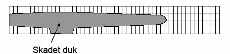 3 Prøvingsresultater Figur 6 viser resultatet av branntesten i form av en tegning av intakt og oppbrent tunnelduk.