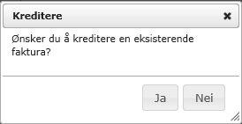 Ny kreditnota Skal du kreditere en faktura, velger du Ny kreditnota venstre meny. Da får du opp et spørsmål om hvorvidt du ønsker å kreditere en tidligere faktura.