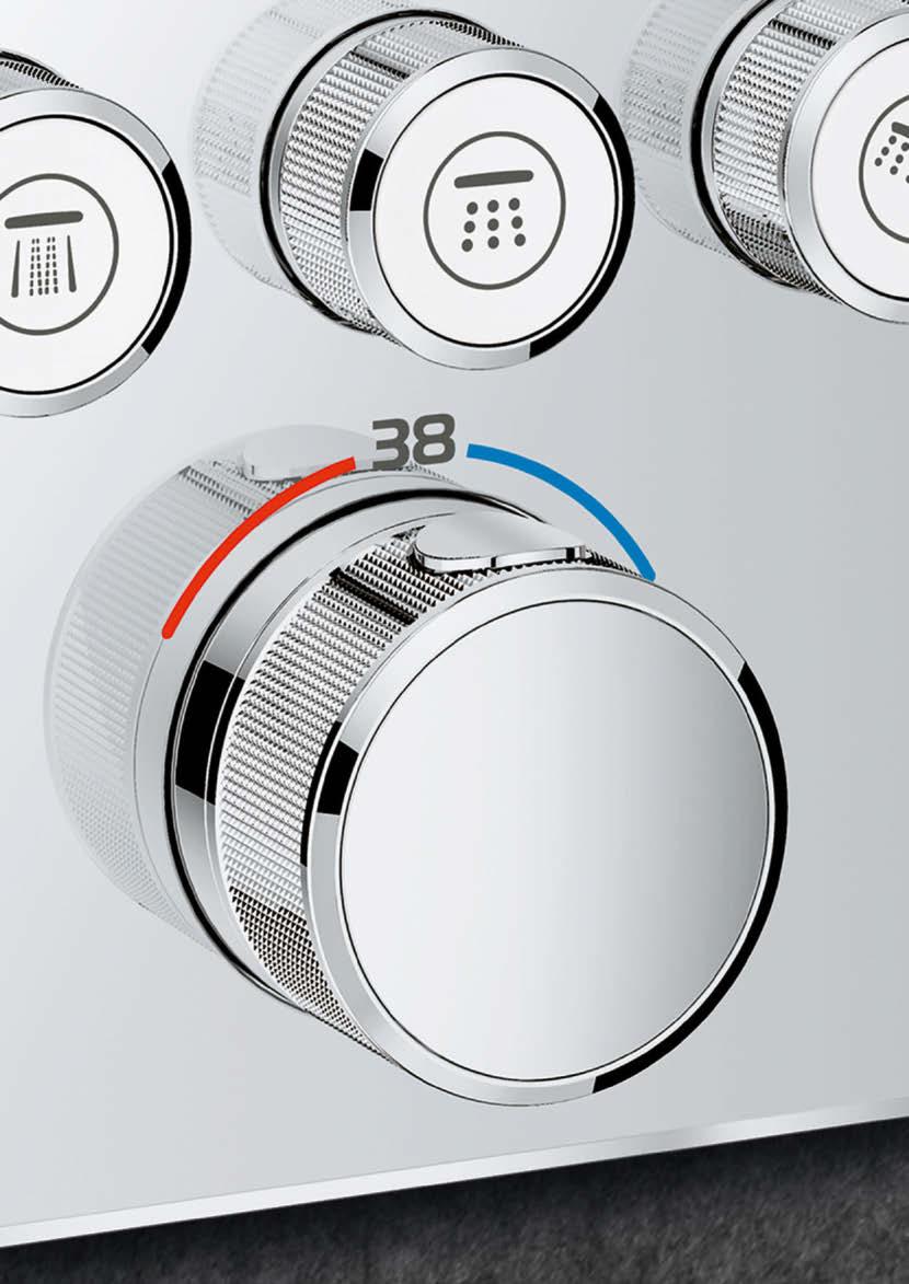 TEKNOLOGIALTERNATIVER TERMOSTAT MED GROHE TURBOSTAT TEKNOLOGI ALLTID RETT TEMPERATUR: BÅDE PRAKTISK OG TRYGT