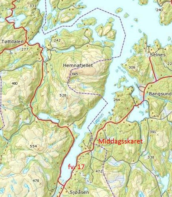 naturområde mellom fylkesvegen og Innerengselva.