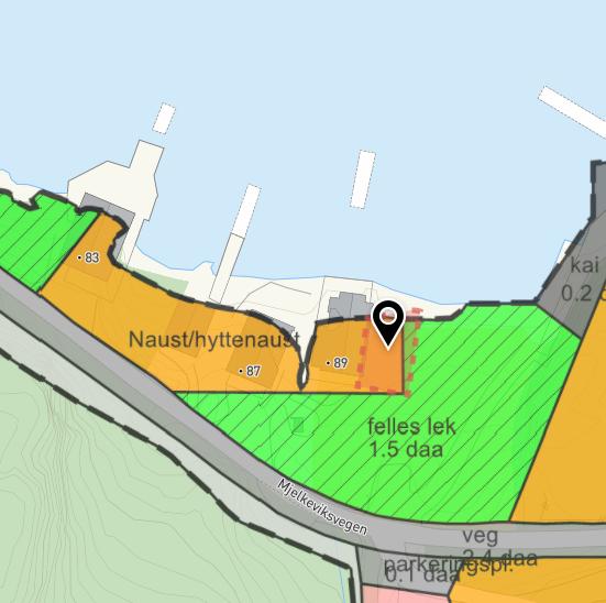 Arealstatus og strandsone Eigedom 234/16 er regulert etter «Reguleringsplan for hytte- og bustadfelt Høylandsbygd, del av gnr. 234 bnr. 3 og 14 mfl.» frå 1999, med mindre endringar frå våren 2017.