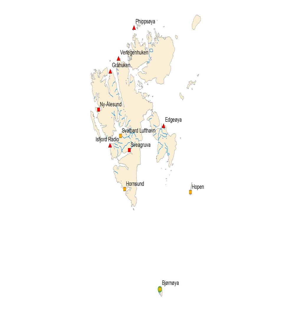 Meteorologiske stasjoner i Svalbard-regionen Stnr Navn I drift fra Hoh (m) TX 18.