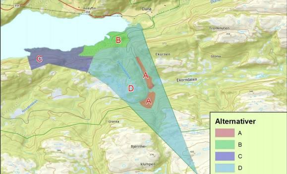 Tabell 1: Fire forskjellige teiger som er verdiberegnet på eiendommen Produktiv skog Annet Samlet Høy og middels Lav bonitet Uproduktiv areal areal Volum Erstatnings Teig bonitet (daa) (daa) skog