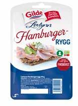 Løvtynn Hamburgerrygg/ Kokt skinke Gilde, 110g Enh.