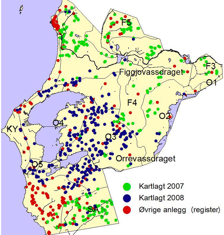 Figur 4: Lokaliteter med spredt avløp