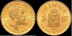 0/01. NM24-522- 20 krone 1874, kv.
