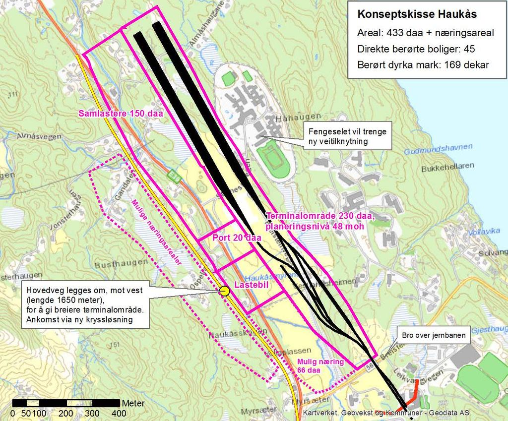 Haukås God plass til terminal og samlasterarealer