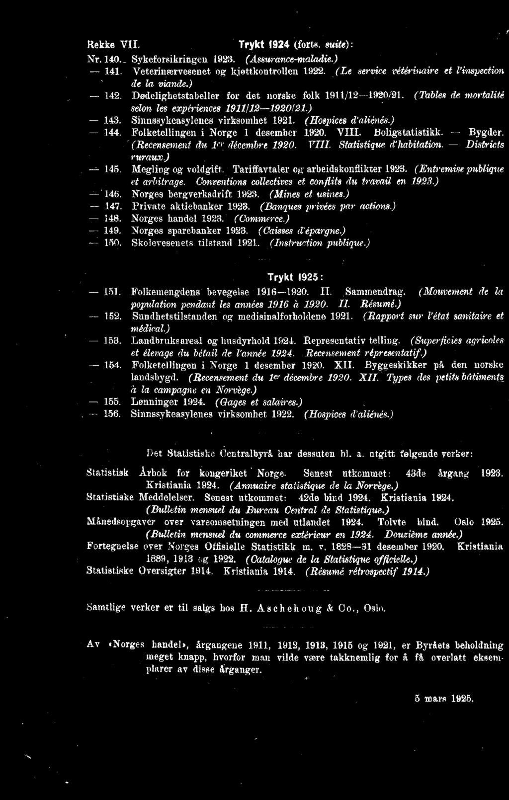 (Recensement ler décembre 90. VIII. Statistique d'habitation. - Districts ruraux) = 45. Megling og voldgift. Tariffavtaler og arbeidskonflikter 9. (Entremise publique et arbitrage.