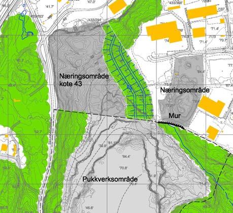 Det følger av vedtatt reguleringsplan (Stoa Næringsområde Skrubbedalsveien) at næringsområdet skal drives ut som en del av pukkverksområdet (inngår i alt. 0 sammenlikningsalternativet).