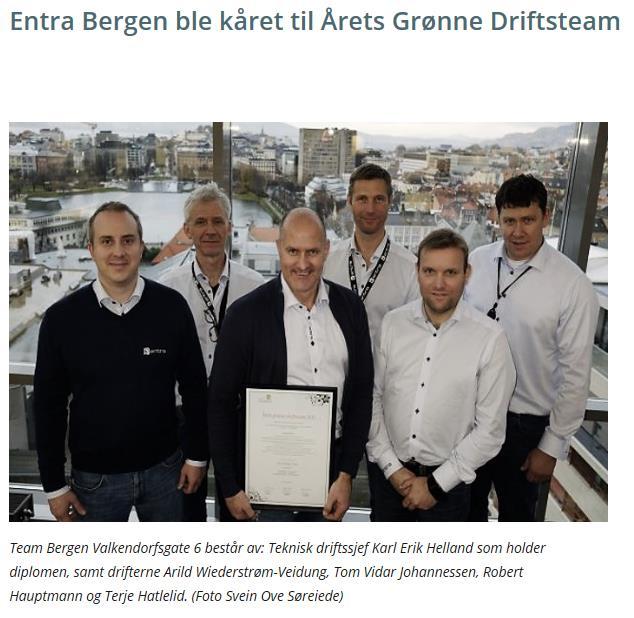 Agenda Årets Grønne Driftsteam 2016 Presentasjon av