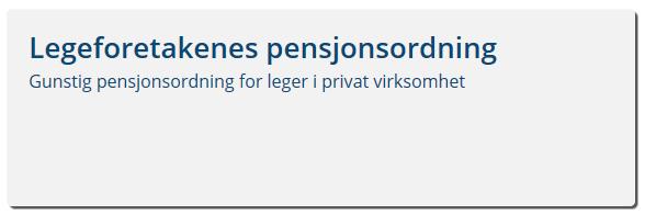 Legeforetakenes pensjonsordning Samarbeidsavtale med Storebrand om innskuddsbasert tjenestepensjonsordning for private legevirksomheter Skattefordeler, reduserte administrasjonskostnader og