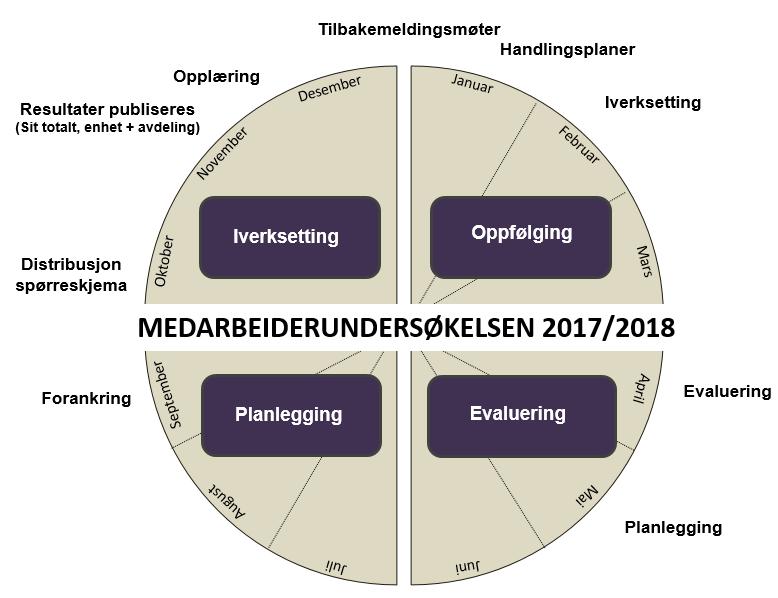 Årshjul for Medarbeiderundersøkelsen i Sit og fremdriftsplan for oppfølging av resultater Mål