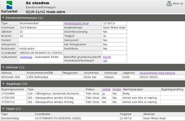 6 Matrikkel Matrikkel for å hente ut data og